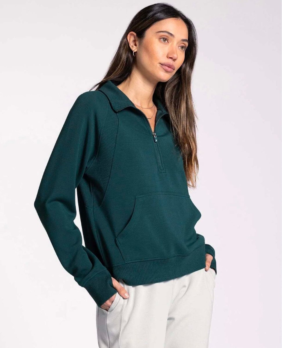 Half Zip Hoodie Evergreen - miamidrugpossession