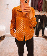 Hallie Blouse Golden Polka Dot - miamidrugpossession