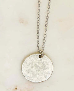 Hammered Coin Necklace Silver - clearpathherbicide