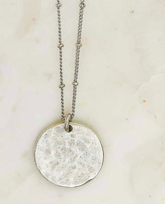 Hammered Coin Necklace Silver - clearpathherbicide