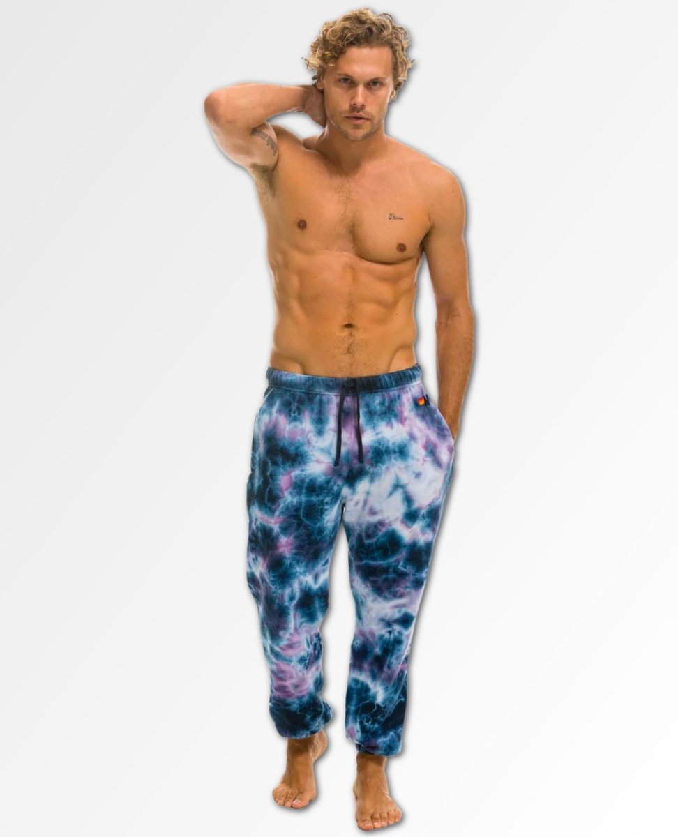 Hand Dyed Deep Purple Sweatpants Unisex (Pockets) - clearpathherbicide