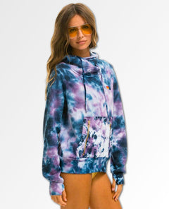 Hand Dyed Ninja Hoodie Deep Purple Unisex - miamidrugpossession