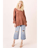 Hani Oversized V - Neck Sweater Burnt Orange - clearpathherbicide