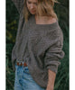 Hani Oversized V - Neck Sweater Mushroom - miamidrugpossession