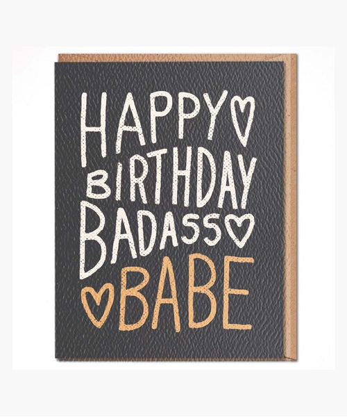 Happy Bday Badass Babe Card - miamidrugpossession