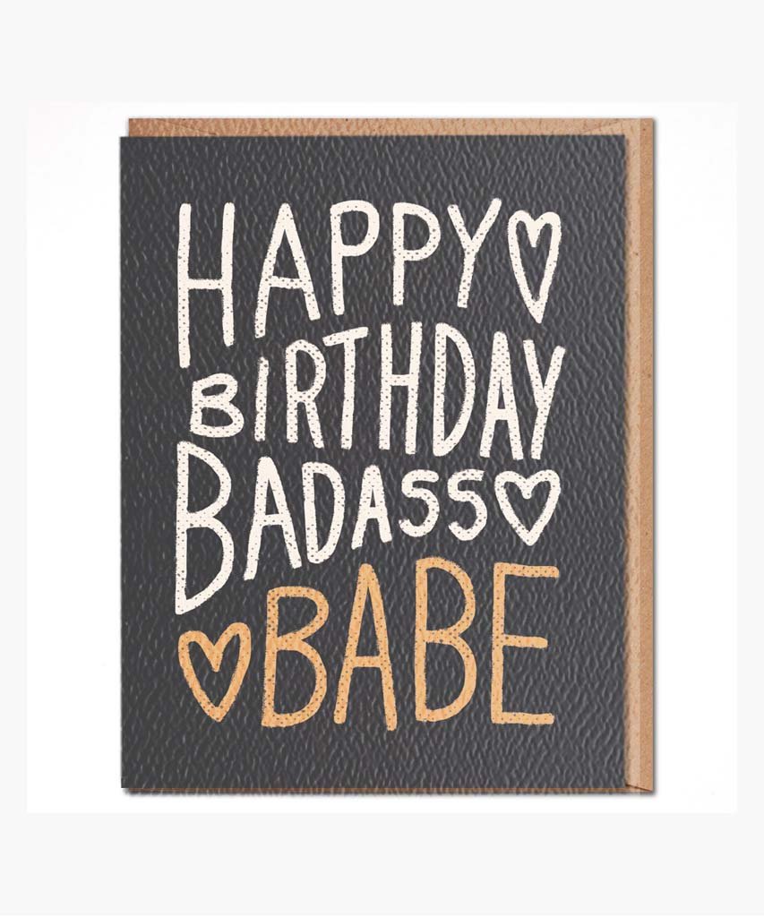 Happy Bday Badass Babe Card - PINK ARROWS