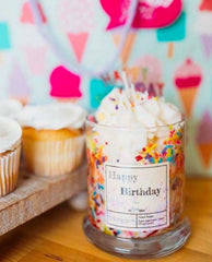 Happy Birthday Dessert Candle - PINK ARROWS