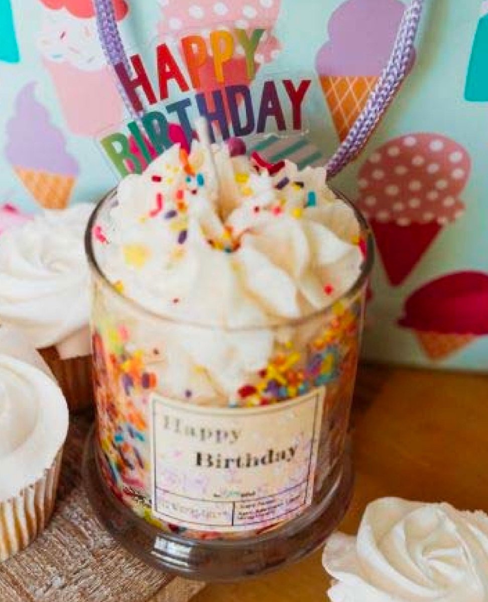 Happy Birthday Dessert Candle - PINK ARROWS