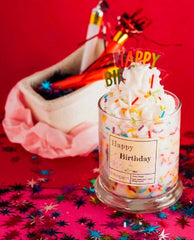 Happy Birthday Dessert Candle - PINK ARROWS