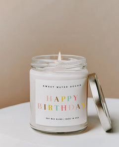 Happy Birthday Soy Candle - PINK ARROWS