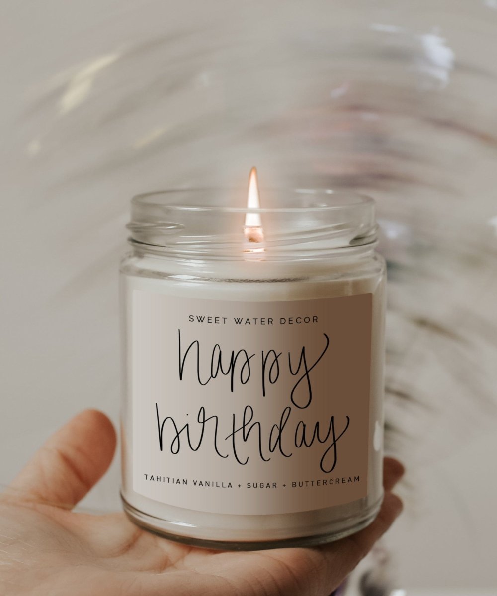 Happy Birthday Soy Candle - PINK ARROWS