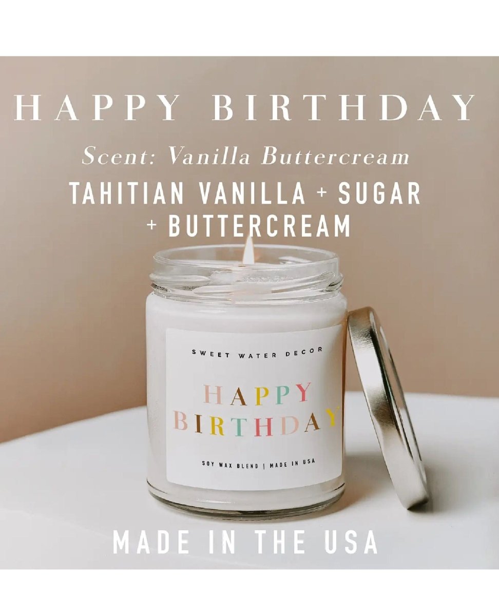 Happy Birthday Soy Candle - PINK ARROWS