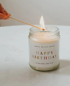 Happy Birthday Soy Candle - PINK ARROWS