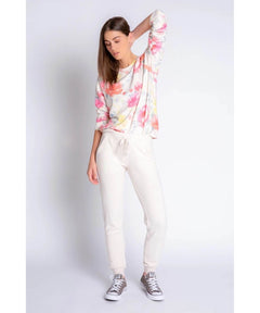 Happy Blooms Jogger Pant Oatmeal - clearpathherbicide