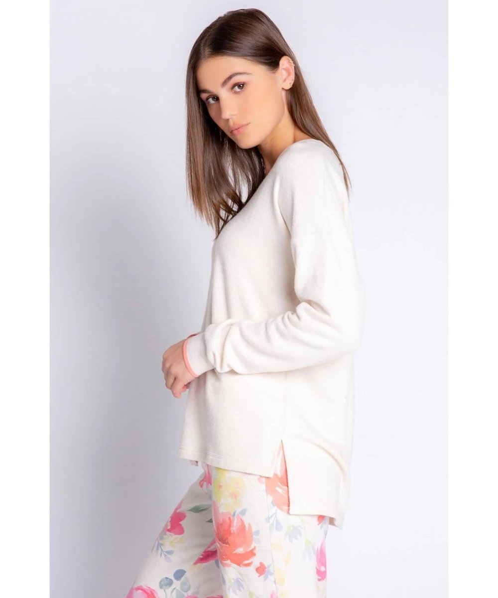 Happy Blooms Long Sleeve Oatmeal - miamidrugpossession