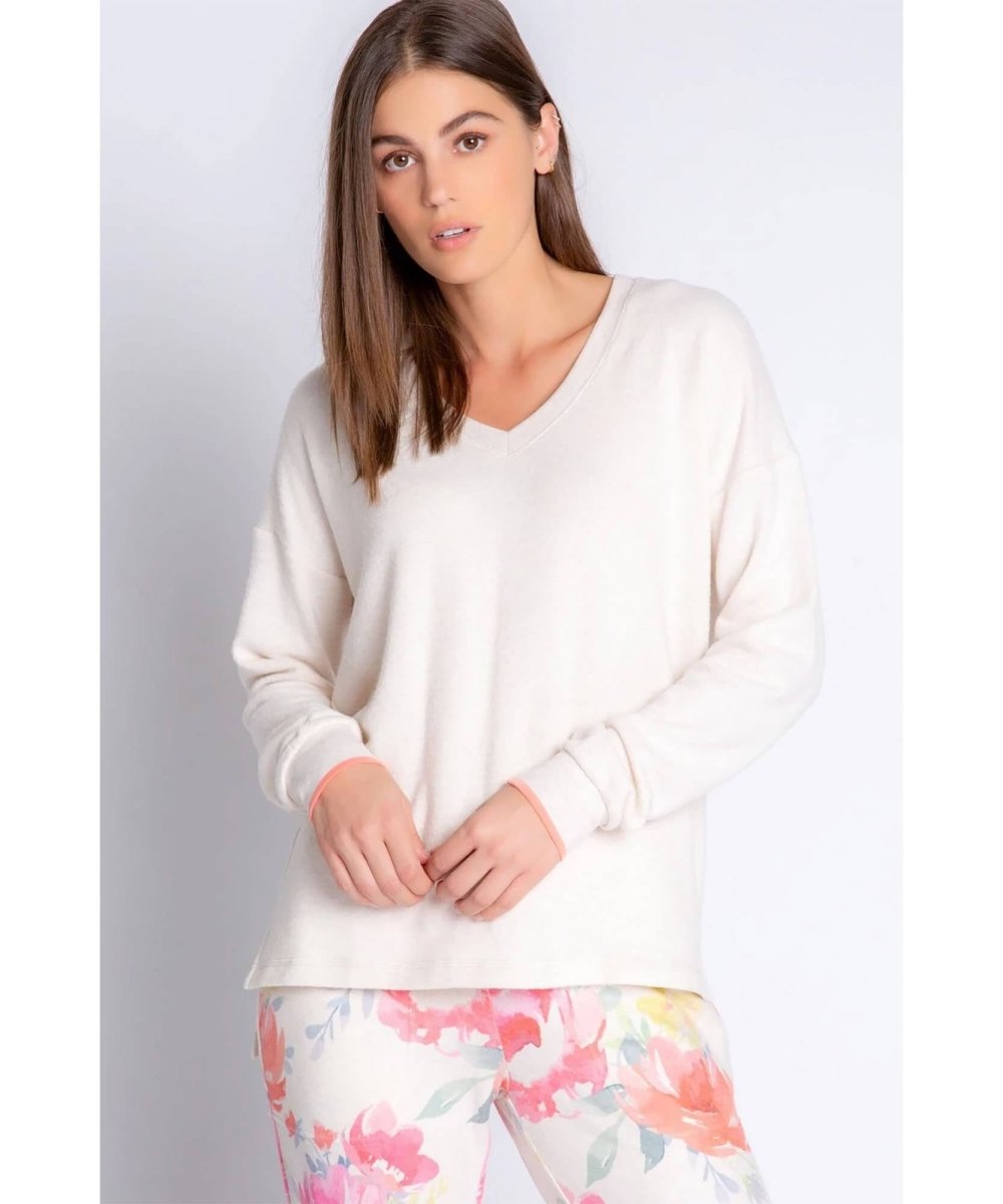 Happy Blooms Long Sleeve Oatmeal - miamidrugpossession