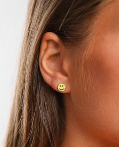 Happy Face Stud Earrings - miamidrugpossession