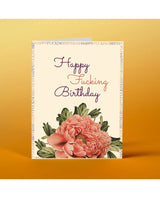 Happy Fuckiing Birthday Flower Card - PINK ARROWS