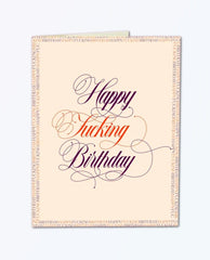 Happy Fucking Birthday Card - PINK ARROWS