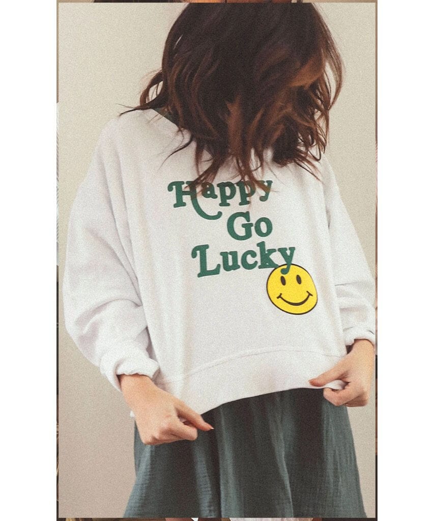 Happy Lucky Crop Corded Sweatshirt - clearpathherbicide