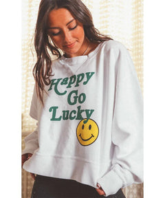 Happy Lucky Crop Corded Sweatshirt - clearpathherbicide