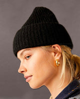 Harbor Marled Ribbed Beanie Black - PINK ARROWS