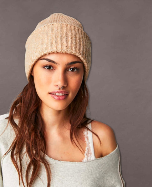 Harbor Marled Ribbed Beanie Camel - PINK ARROWS