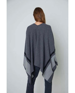 Harper Open Front Poncho Grey - miamidrugpossession