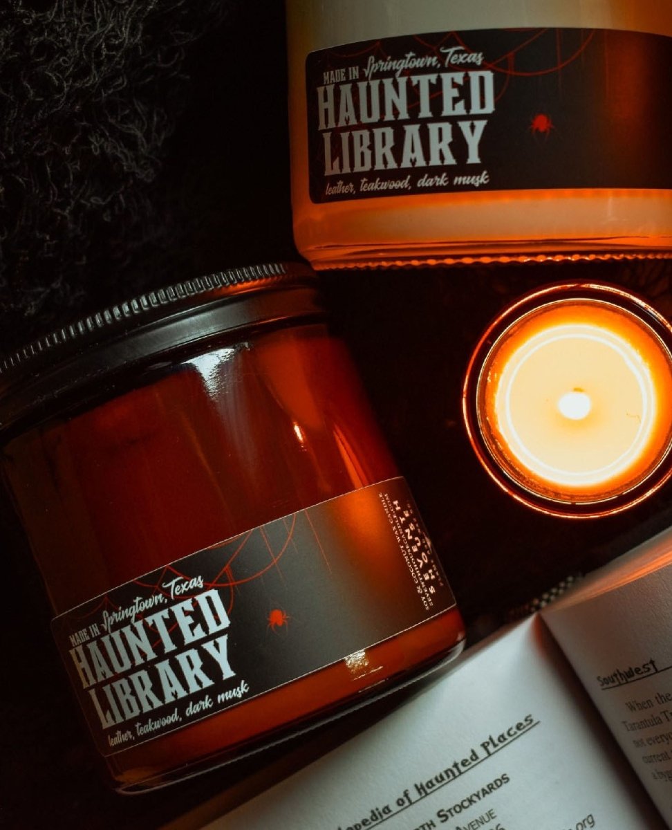 Haunted Library - Leather, Teakwood Candle - miamidrugpossession