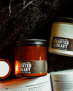 Haunted Library - Leather, Teakwood Candle - clearpathherbicide