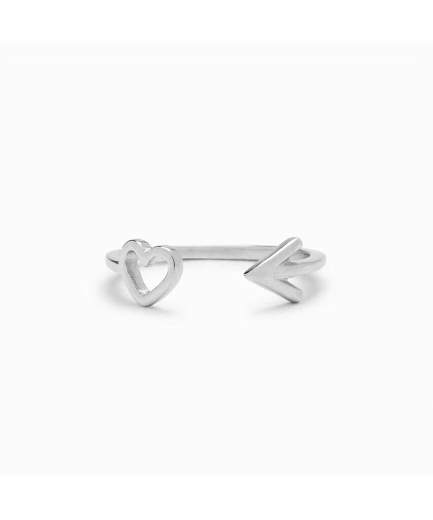 Heart and Arrow Silver Toe Ring - PINK ARROWS