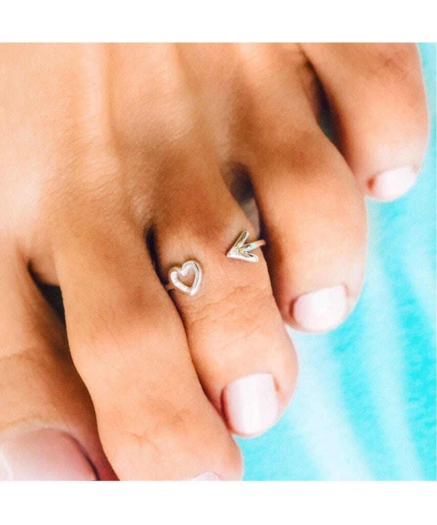 Heart and Arrow Silver Toe Ring - miamidrugpossession