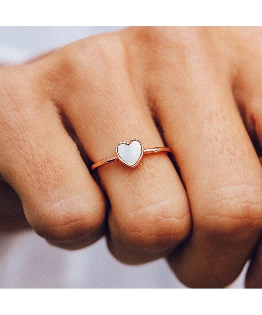 Heart of Pearl Ring Rose Gold - PINK ARROWS