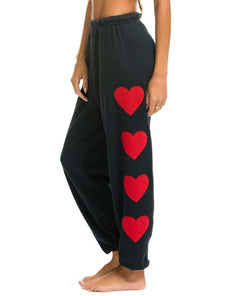 Heart Side Sweatpant Charcoal - PINK ARROWS