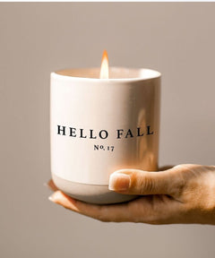 Hello Fall Soy Candle | Stoneware Candle Jar - clearpathherbicide