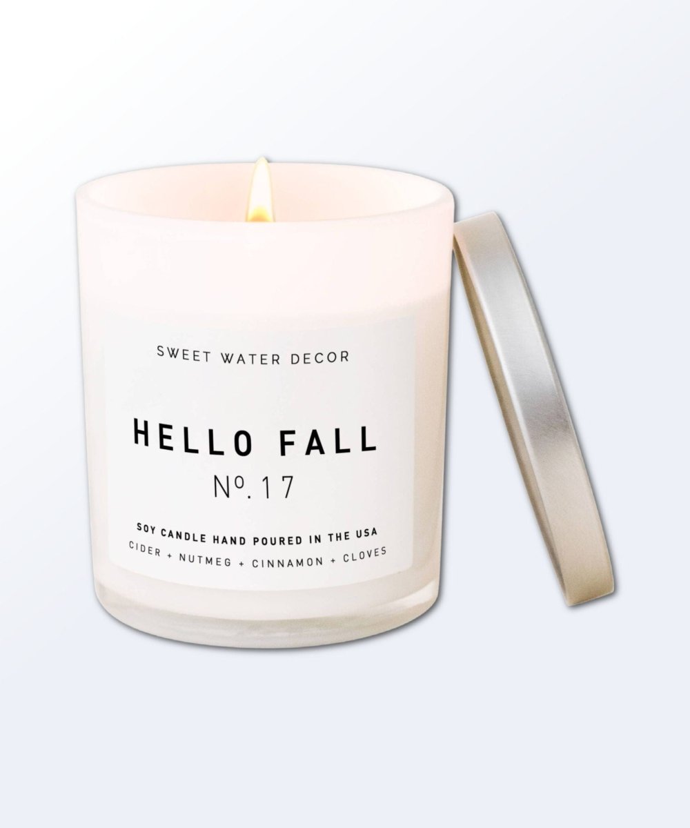 Hello Fall Soy Candle | White Jar Candle - miamidrugpossession