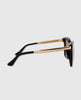 H.E.R. Bella Black With Gold Temples Grey Sunglasses - miamidrugpossession