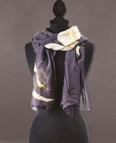 Heron Charcoal Scarf - PINK ARROWS