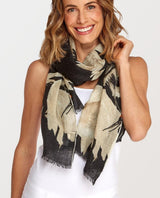 Heron Printed Black Combo Scarf - miamidrugpossession