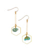 Hexagon Drop Earring Turquoise Ivory - clearpathherbicide