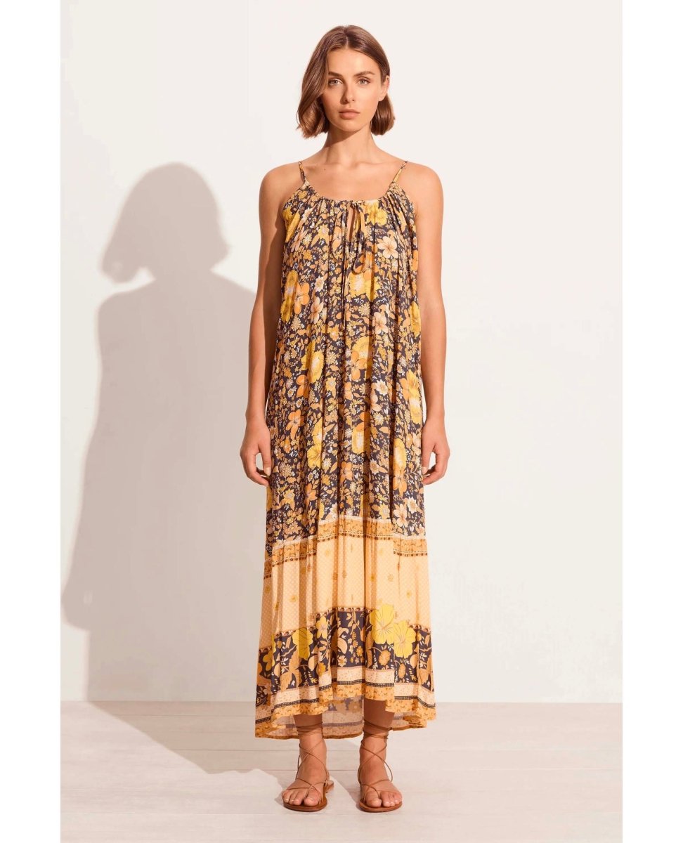 Hibiscus Lane Strappy Maxi Dress Licorice - clearpathherbicide