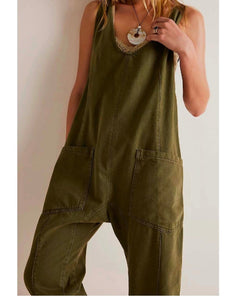 High Roller Jumpsuit Moss Stone - PINK ARROWS