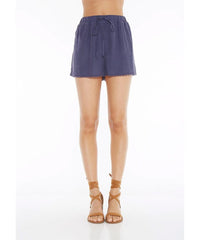 High Waisted Flowy Short Seascape Navy - PINK ARROWS