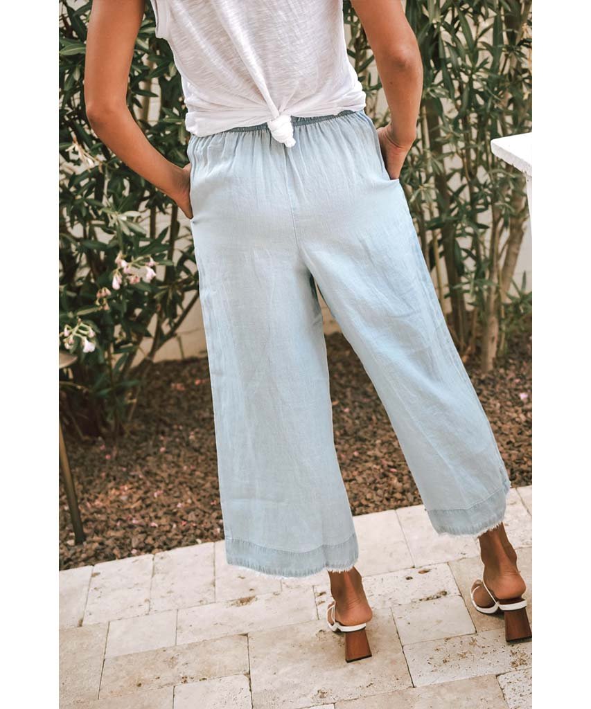 High Waisted Wide Leg Crop Seaside - miamidrugpossession