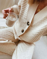 Highland Knit Cardigan Cream - miamidrugpossession