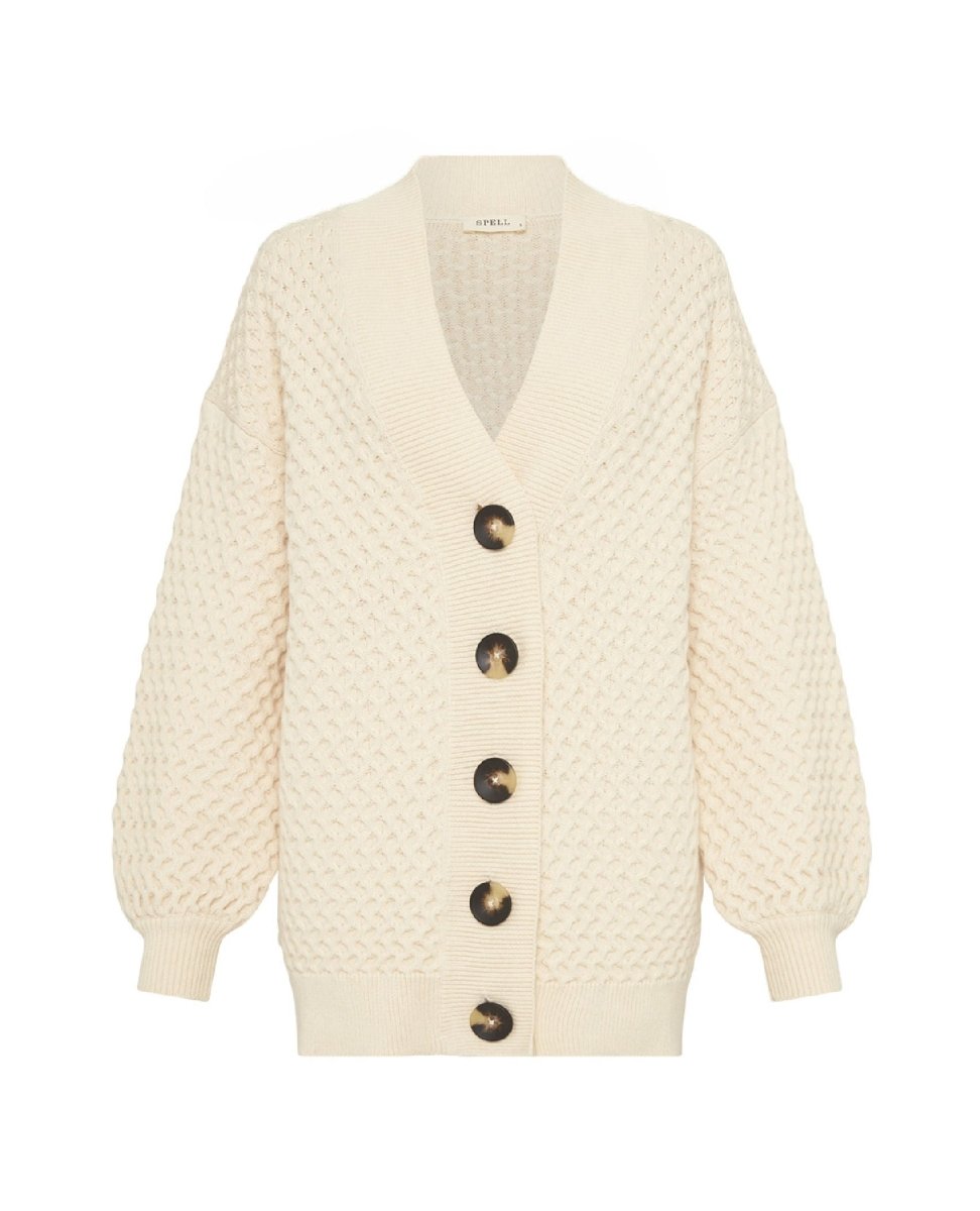 Highland Knit Cardigan Cream - miamidrugpossession