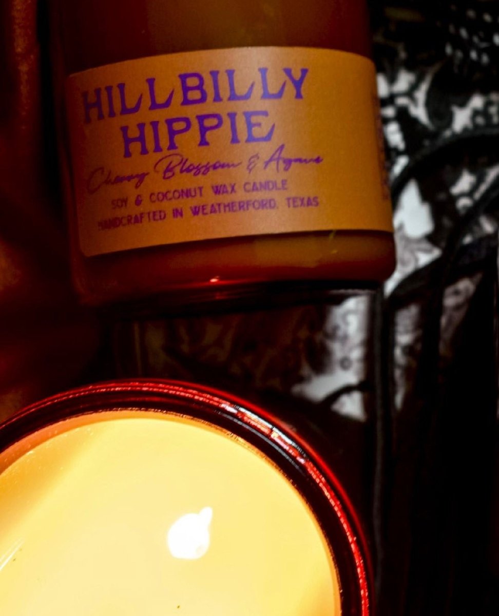 Hillbilly Hippie - Cherry Blossom & Agave Candle - PINK ARROWS