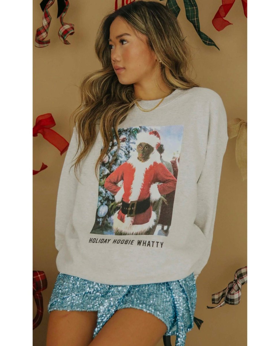 Holiday Hoobie Whatty Grinch Sweatshirt - PINK ARROWS