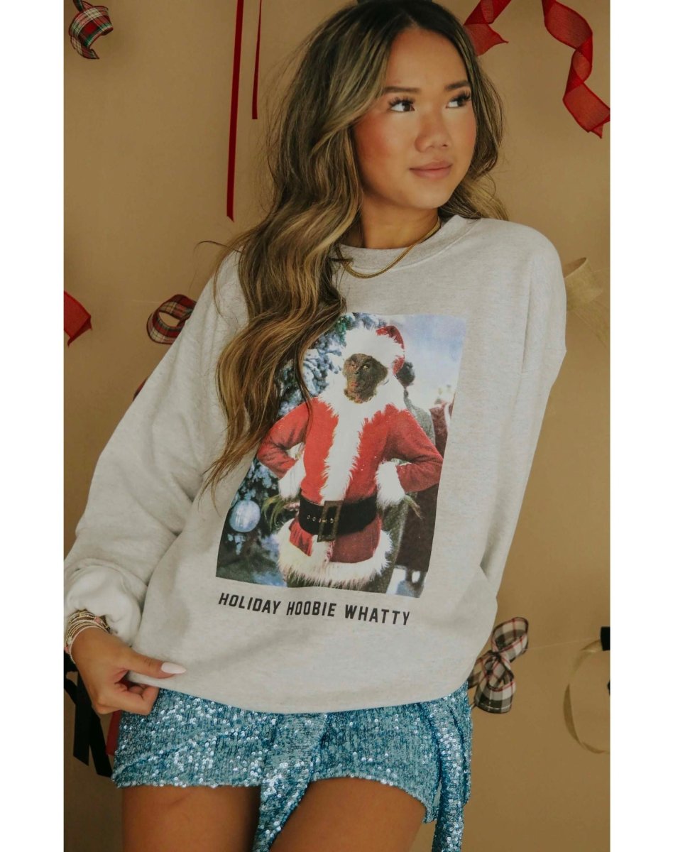 Holiday Hoobie Whatty Grinch Sweatshirt - PINK ARROWS