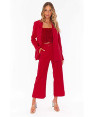 Holiday Red Suiting Blazer - PINK ARROWS